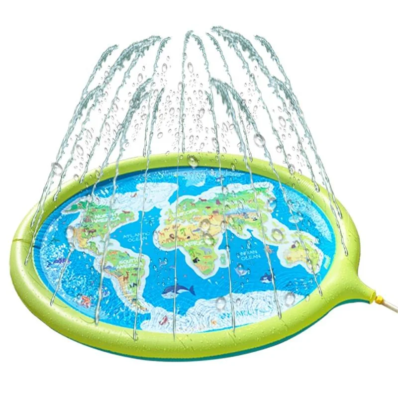 LC Water Splash Sprinkler Pad for Dogs Pet Shower Sprinkler PVC Pet Toys Dog Splash Pad