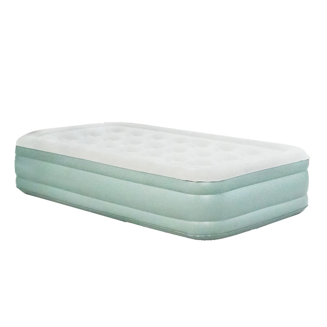 TPU Air Mattress Elevated Raised Blow up Bed Inflatable Airbed with Built-in Electric Pump