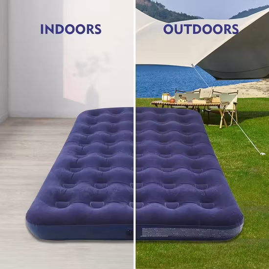 Флокирующийся надувной матрас из ПВХ для кемпинга